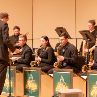 Dr. Mark Flaherty directs one of the NMU Jazz Ensembles
