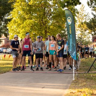 Participants stand at the starting line of the 2024 Mind over Miles 5k.