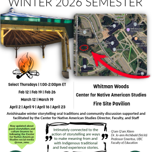 Fire Site Storytelling Series, Winter 2026 Semester event poster