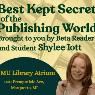 Flyer for a library event; full event details provided in the text below.