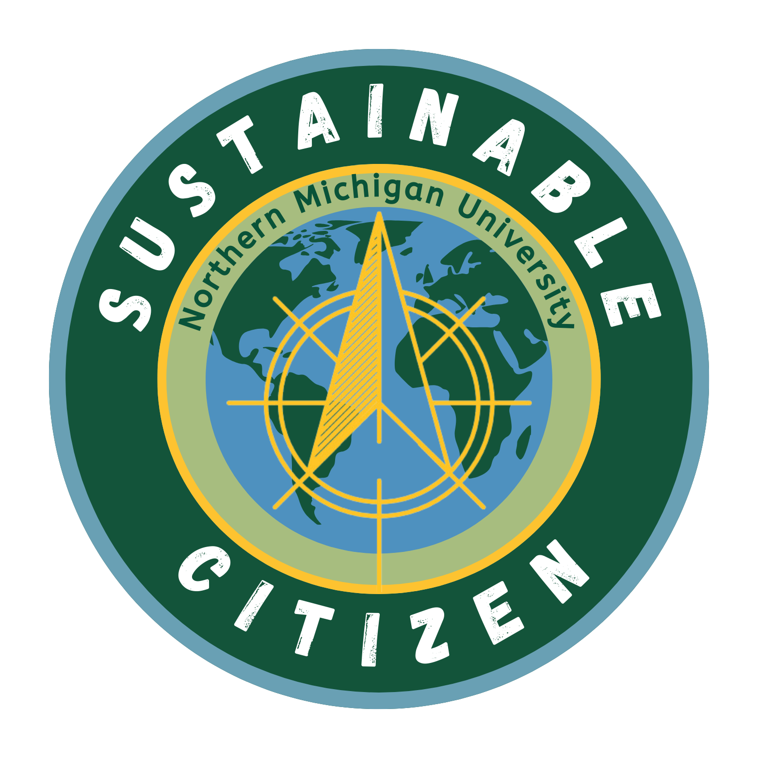 NMU Sustainable Citizen with globe and compass