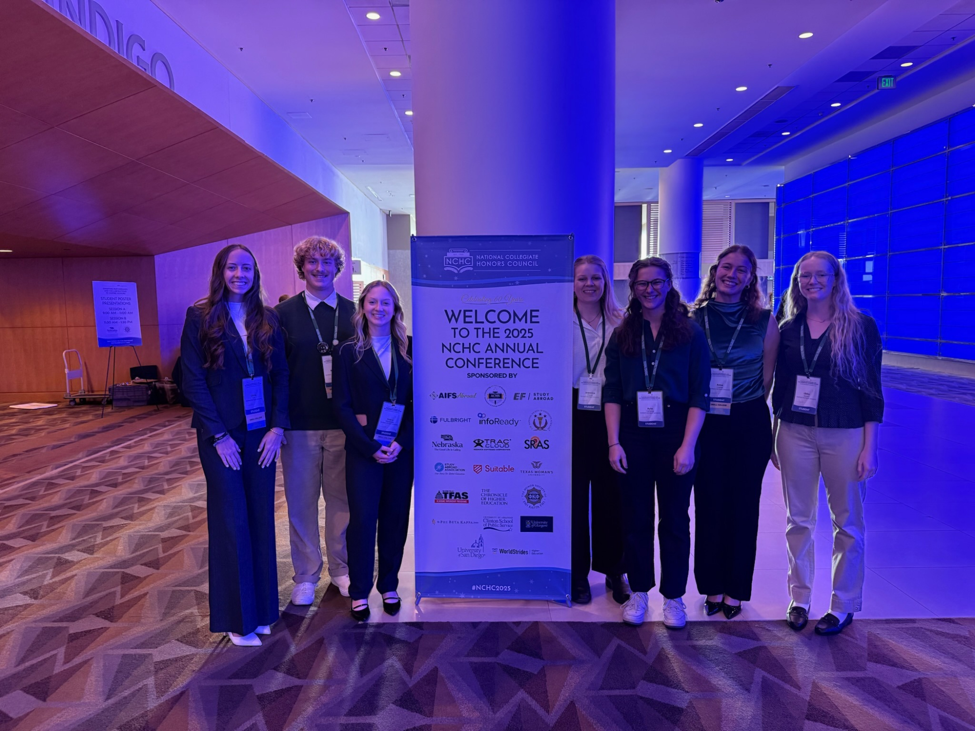 Photo of a group of Honors students at the National Collegiate Honors Council Conference. One of the students is Braden Hubert (who is quoted above).