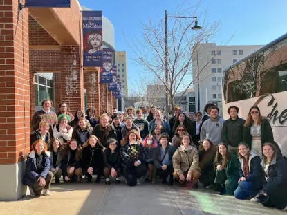 Group of Honors students outside of an Appleton theater.