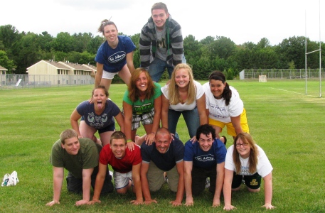 students in pyramid