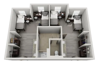 Shared bedroom suite floor plan