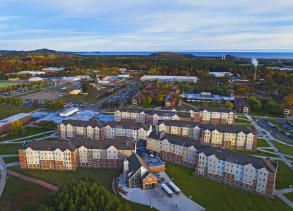 Drone shot of residence halls
