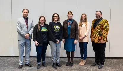 Distinguished Team Award Winner: Major for a Day 2025 Team. Names of team members are listed below this photo.