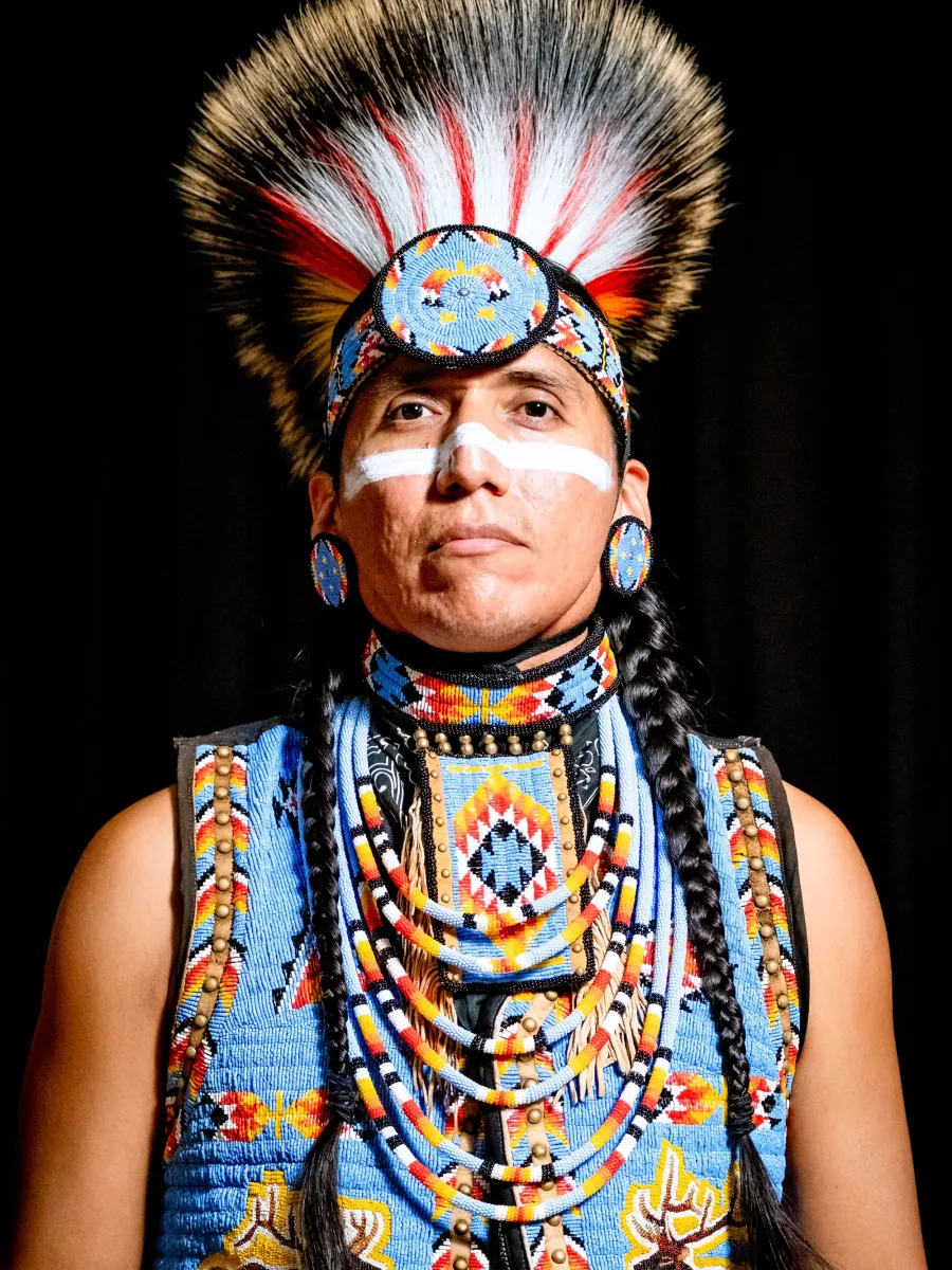 Tony Duncan wearing a high porcupine roach. 