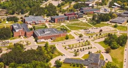 Drone view of campus