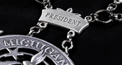 close up of the NMU chain of office medal
