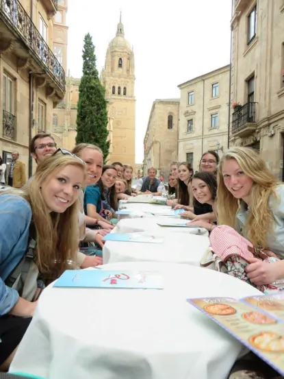 Students and faculty in Salamanca, Spain
