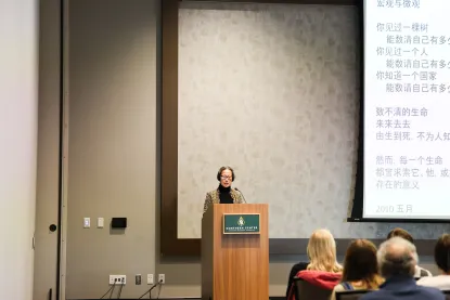 Dr. Yang presenting