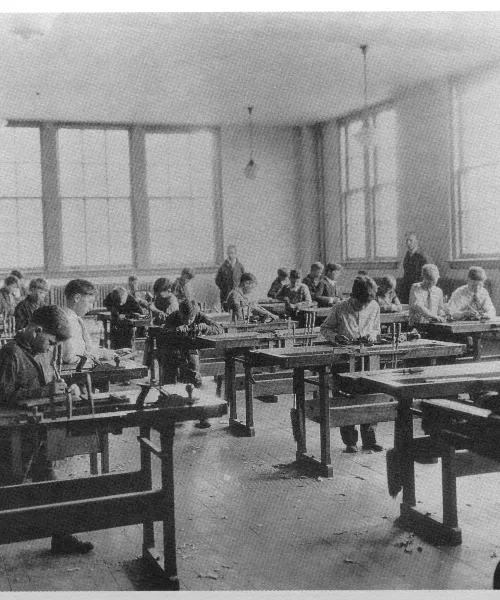 John D. Pierce School wood shop, 1927