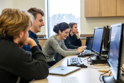 Students in class in CS Lab