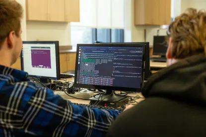 Students in class in CS Lab