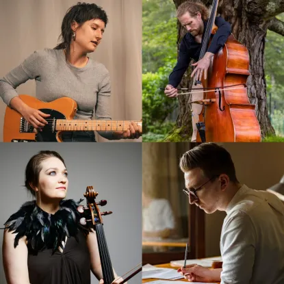 Collage photo of four musicians