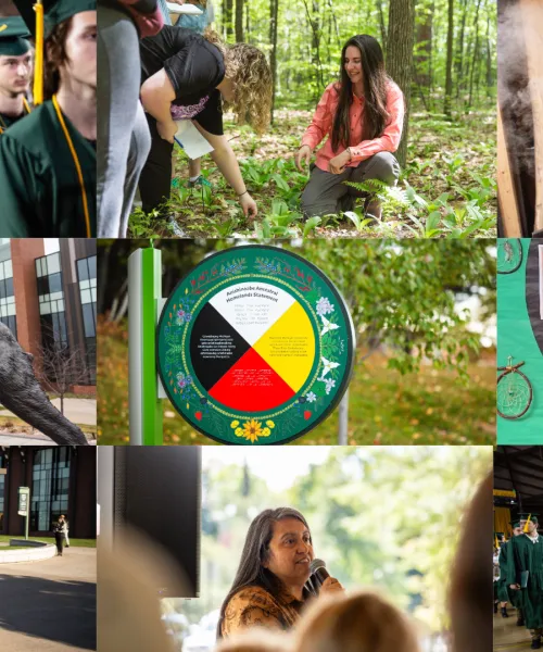 Collage of photos from NMU's center for native american studies