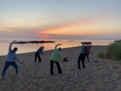 Women doing Asahi