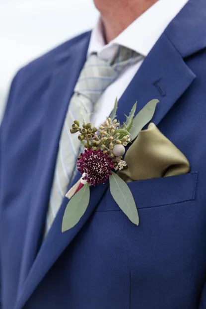 Close up of a boutonniere