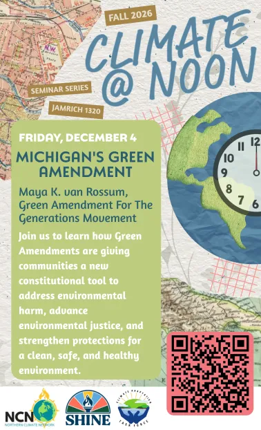 On Friday, December 4, there will be an interdisciplinary panel discussion centered around Michigan's Green Amendment