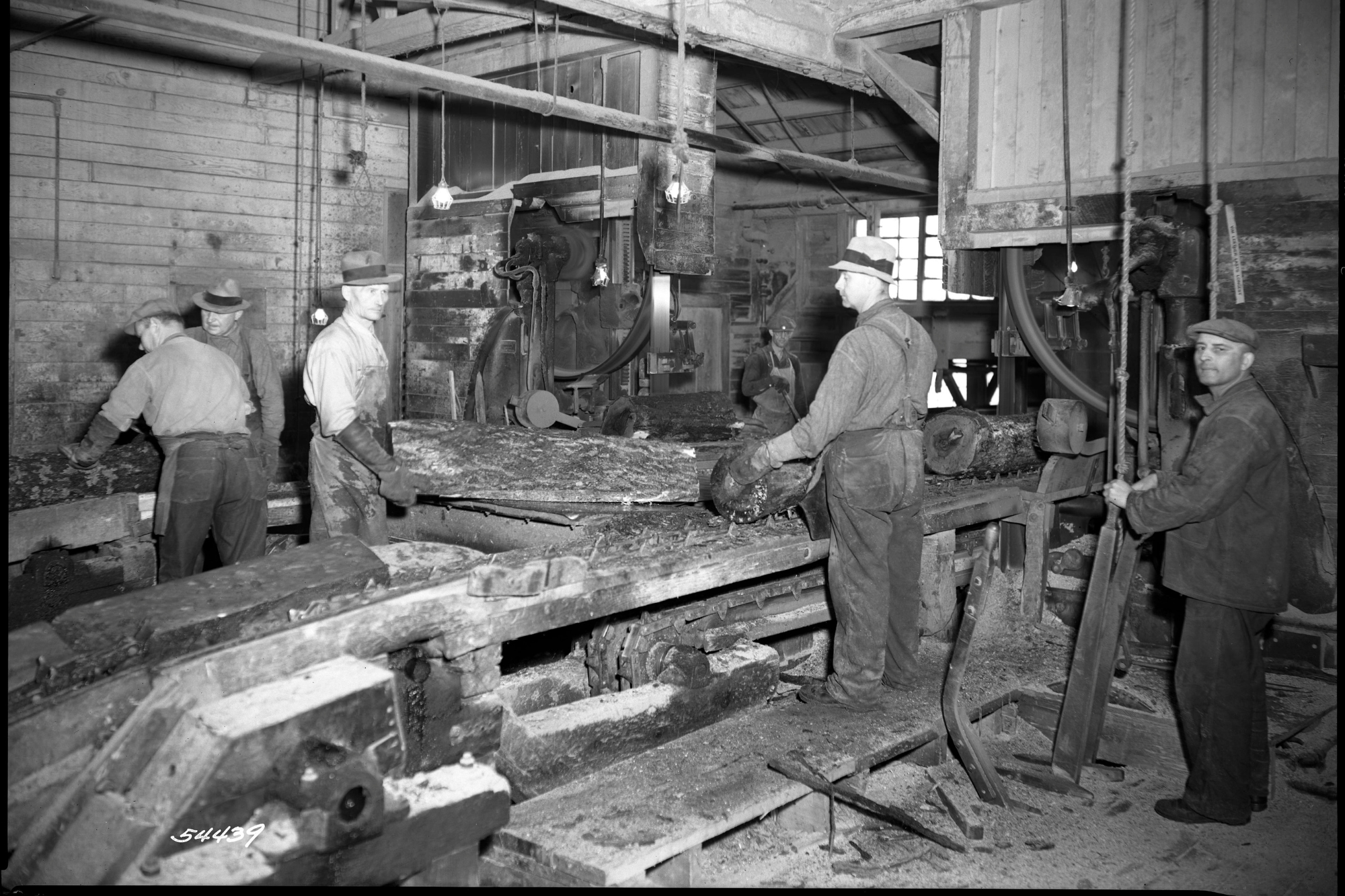 Worker on the mill line at the Dow Mill 1949