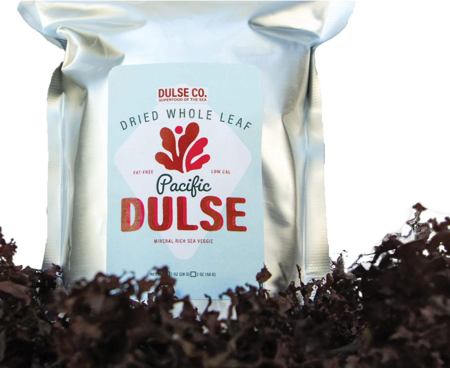 A bag of dried whole leaf seaweed