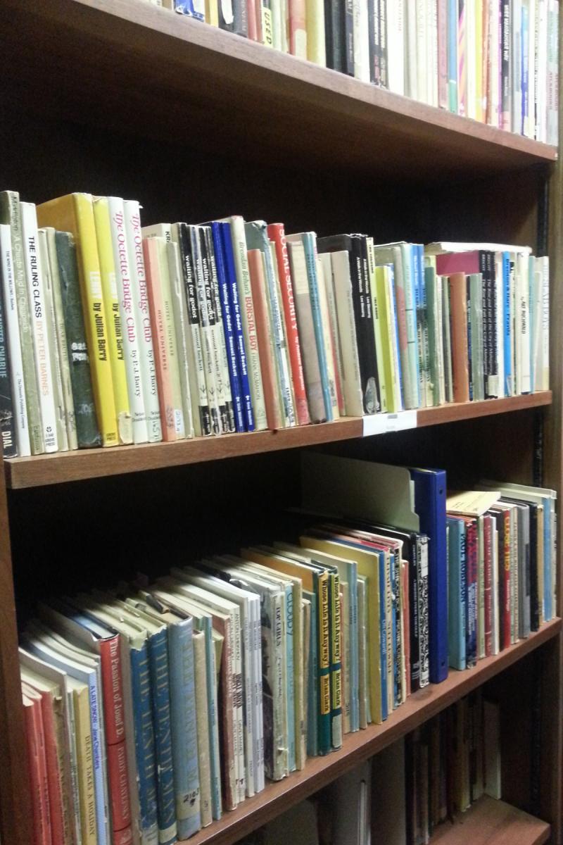 Theatre books on shelves