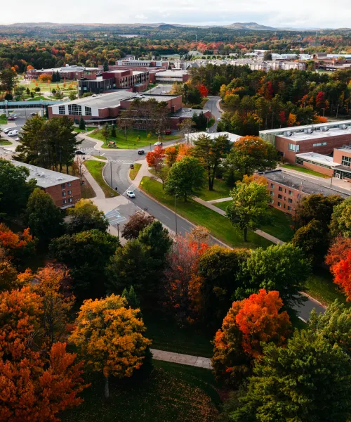 Campus fall drone