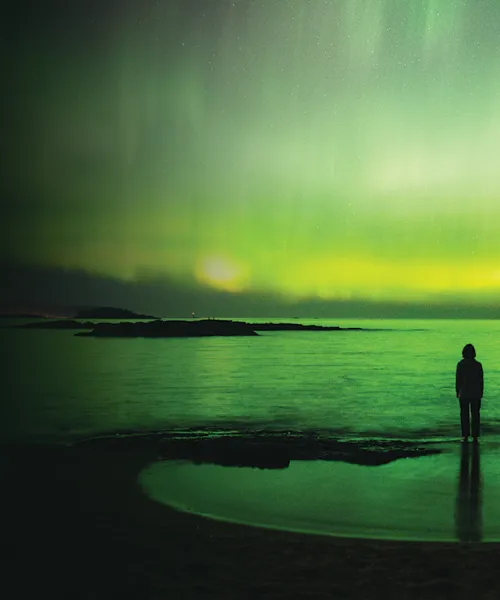 Northern lights over Lake Superior. 