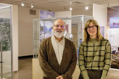 Director Daniel Truckey and Collections Assistant Samantha Pynnonen