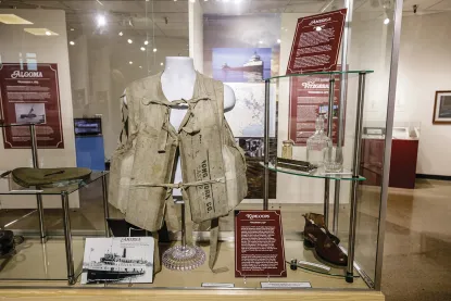 Shipwreck items on display