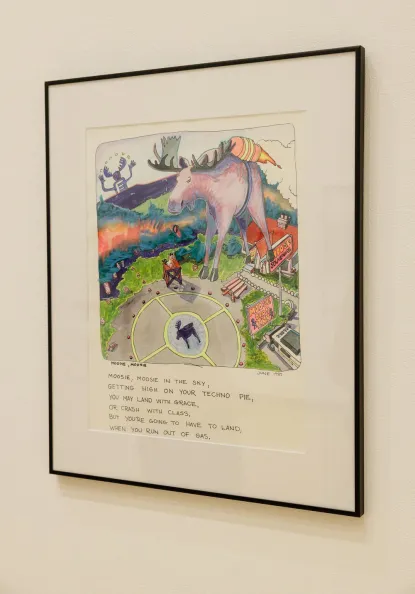 A painting and poem in tribute to the U.P. "Moose Lift" via helicopter