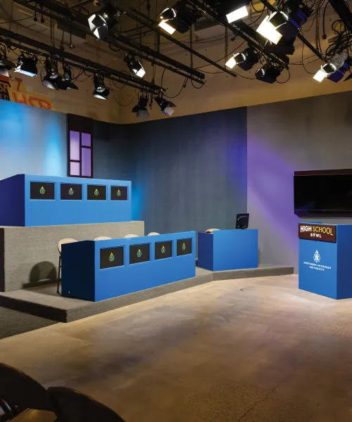 High School Bowl setup on NMU's WNMU set 