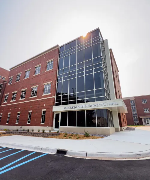 Exterior of the Weston Hall addition.