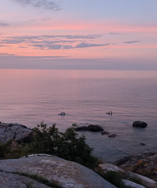 Granite Island sunset from the shore, photo by Saleh Tay Song MFA '25