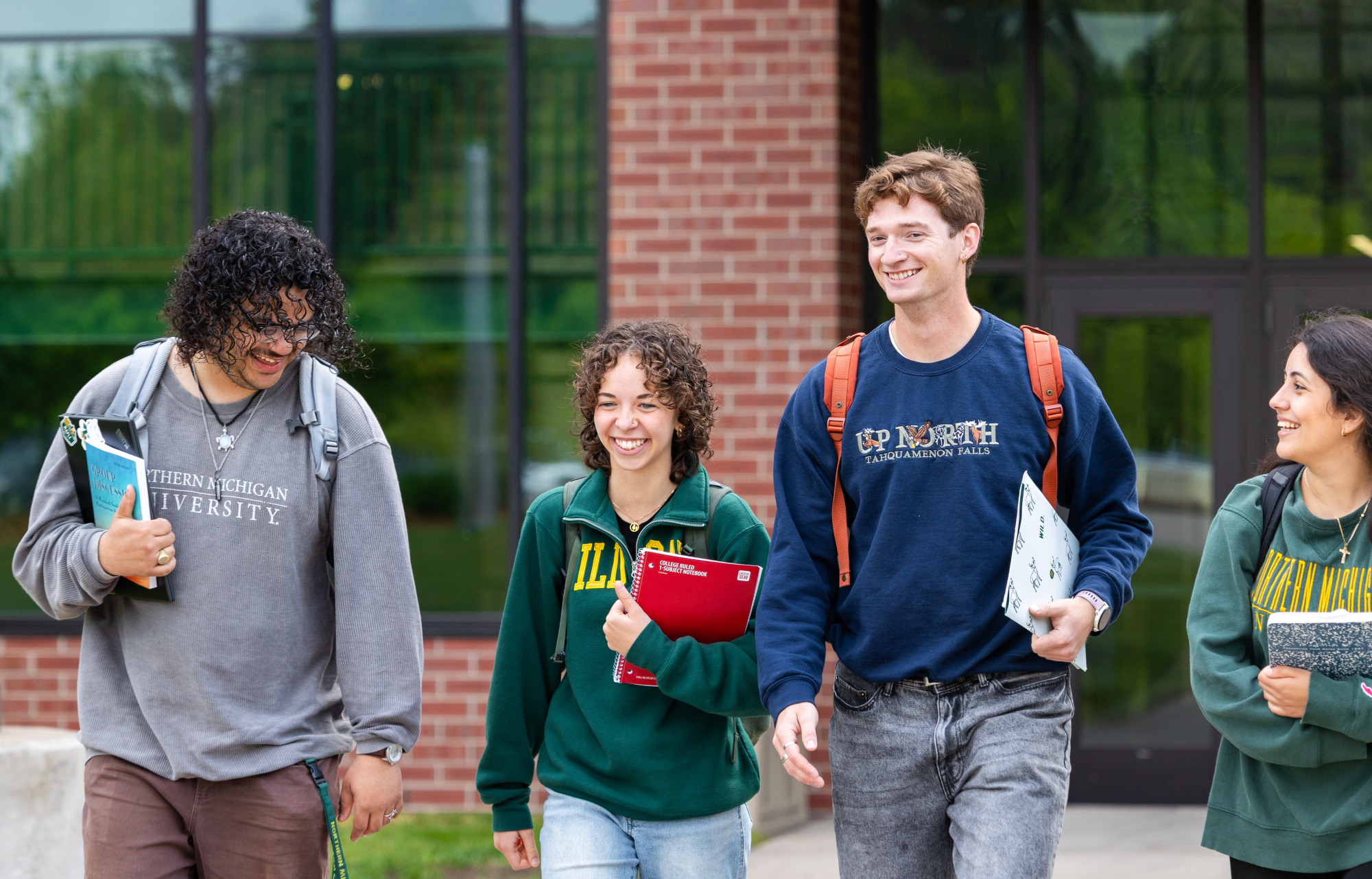 Students walking in the academic mall.