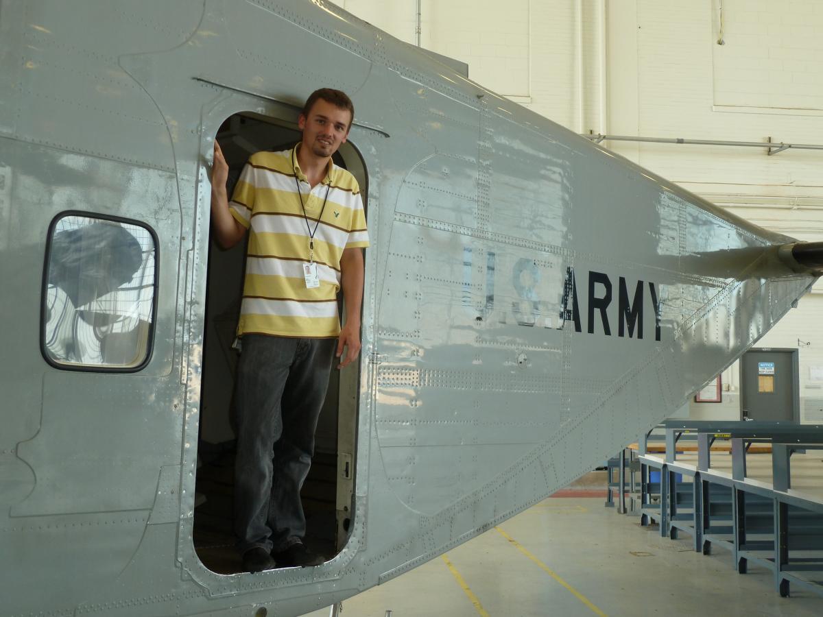 Erik in a space ship at NASA