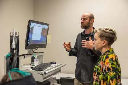 Dr. Barch discussing research