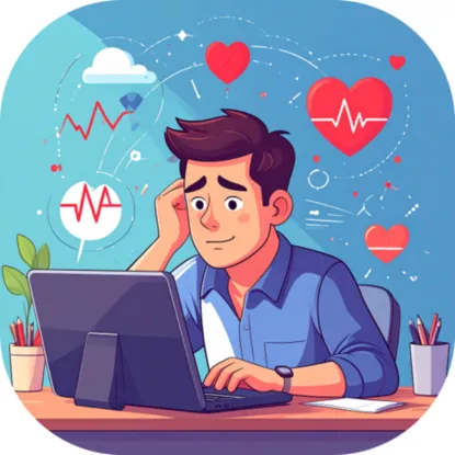 A guy looking at his computer looking all stressed lik