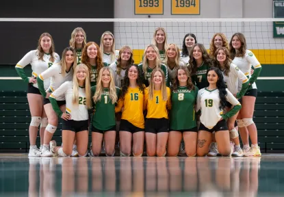 Volleyball team photo in Vandament Arena