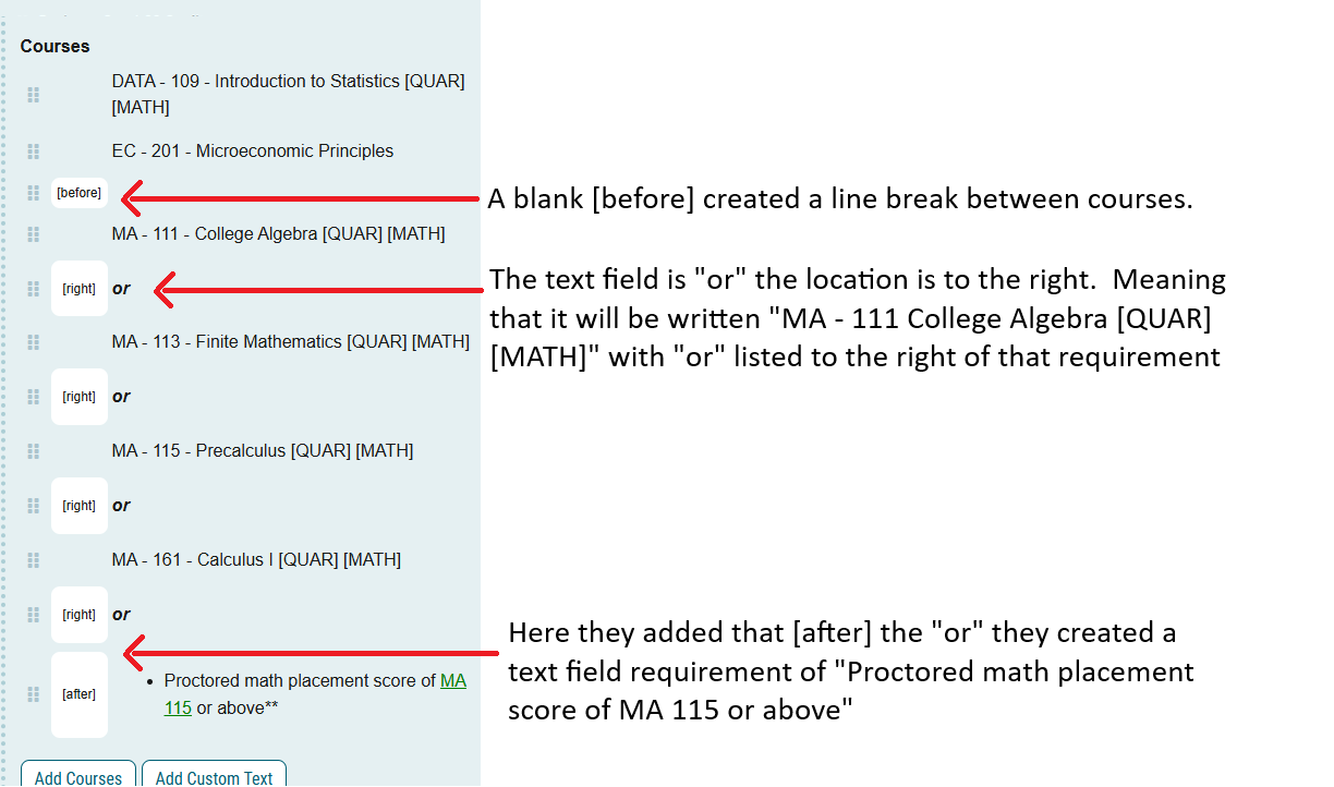 a screenshot of how the add custom text is used to create the sample screenshot above