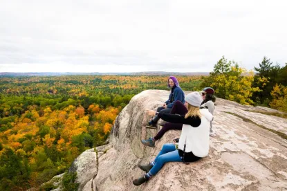 Students on top of Sugarloaf Mountain in Marquette 