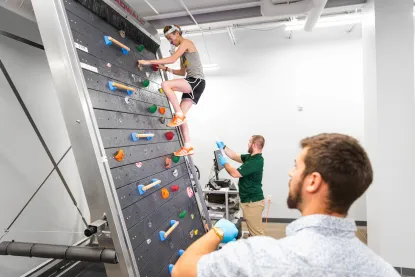 Sports science rock wall treadmill research