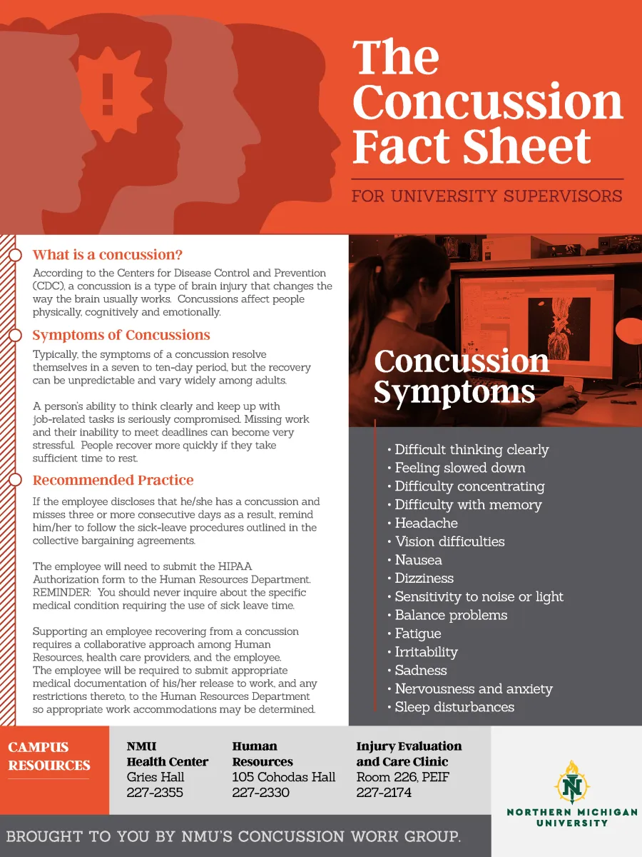 Concussion Fact Sheet for Supervisors