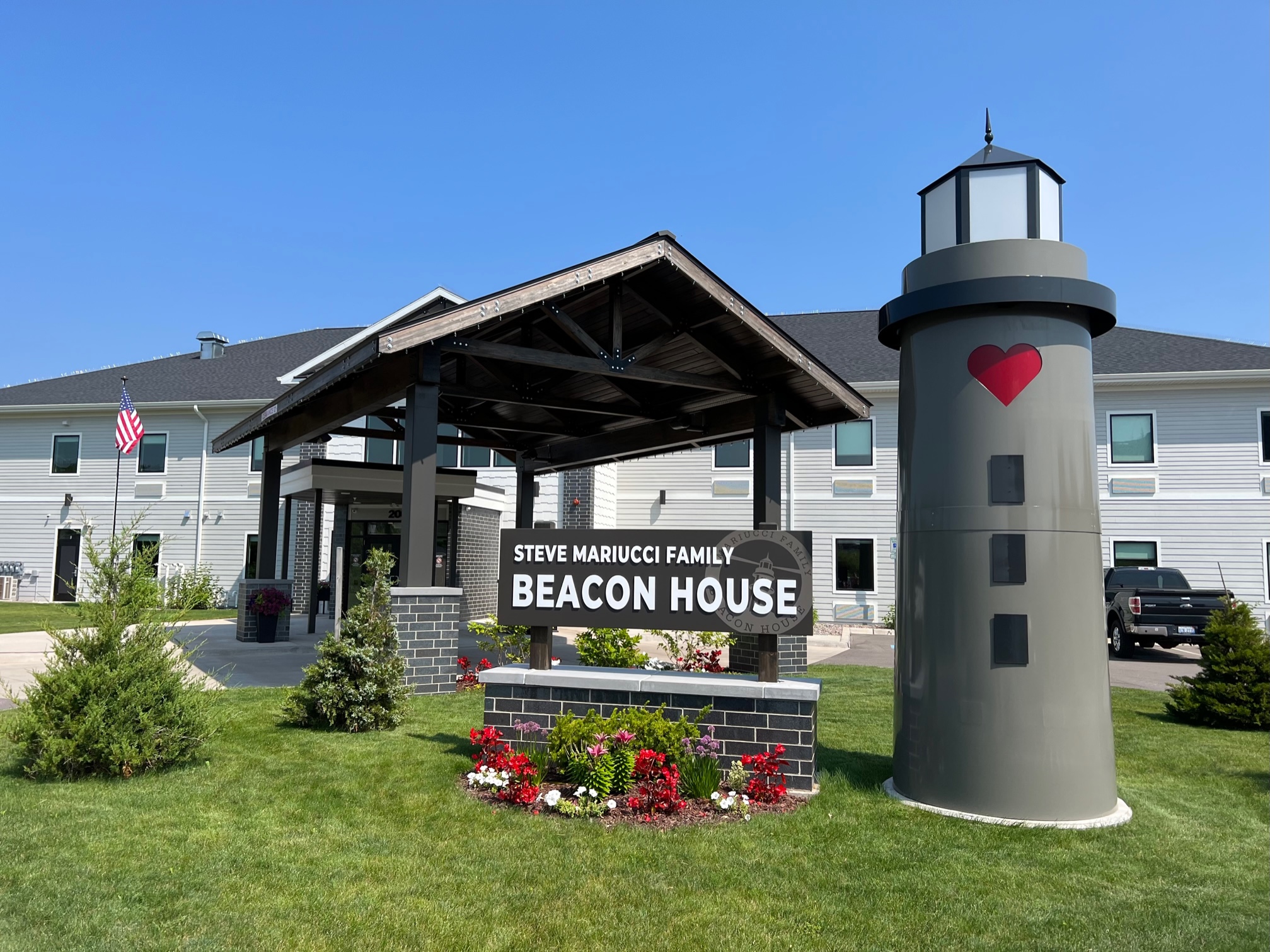 A photo of the front of Beacon House