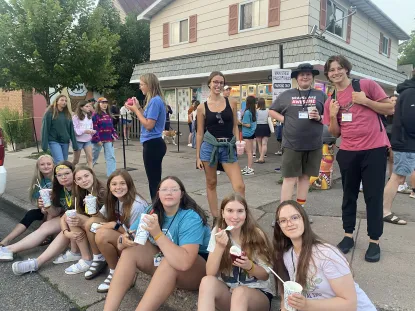 Students at Frosty Treats
