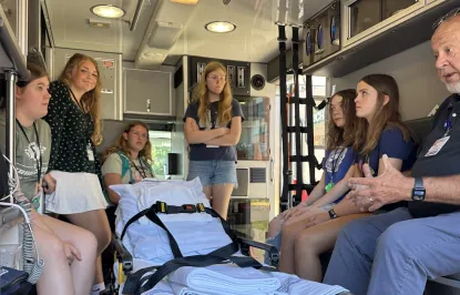 Students Viewing Inside Ambulance