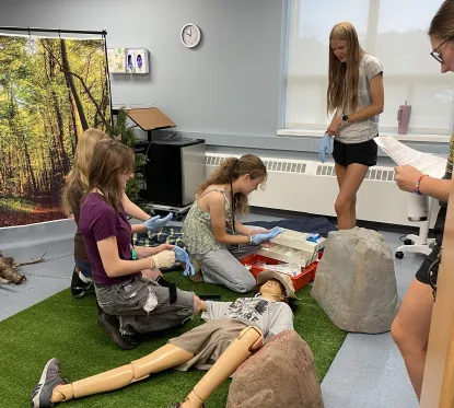 Students Completing Nursing Patient Simulation
