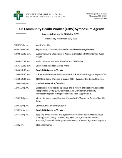 UP CHW Symposium Agenda