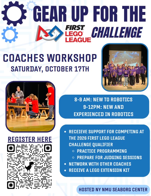 Flier for Coaches Workshop - Registration QR Code included